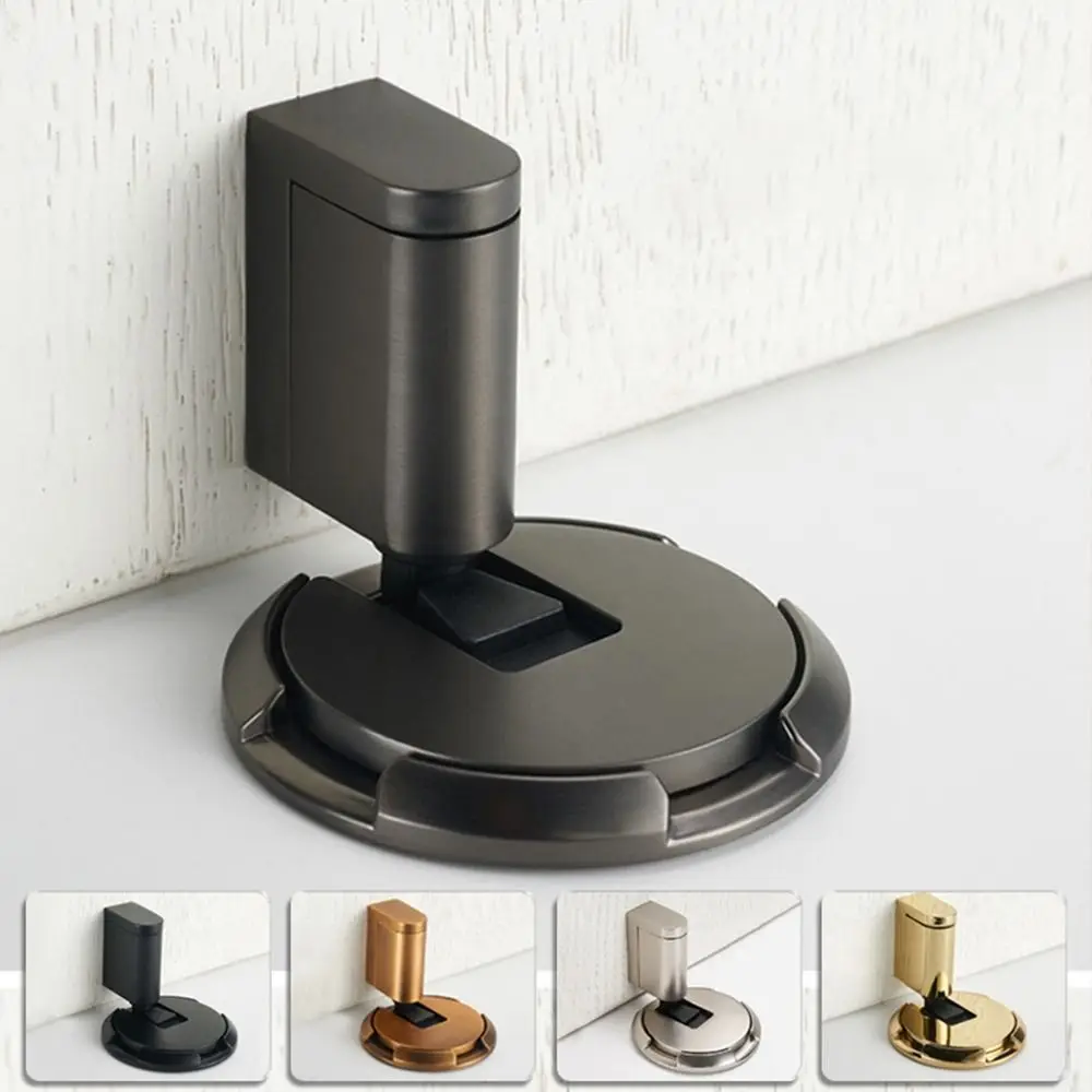 New Zinc Alloy Mechanical Door Stopper Non-punch Heavy Duty Door Holder Adjustable Anti-collision Door Suction Door