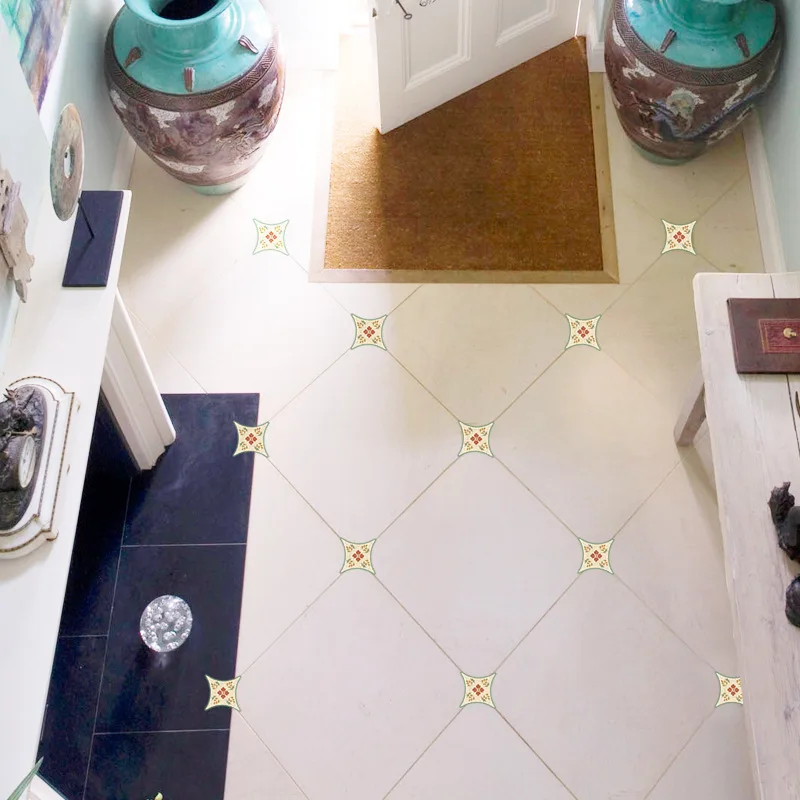 15-30pcs/set Adhesive Tile Decorative Sticker living room Corridor Waterproof Non-slip Diagonal Paper Gap Decoration Wall Decals