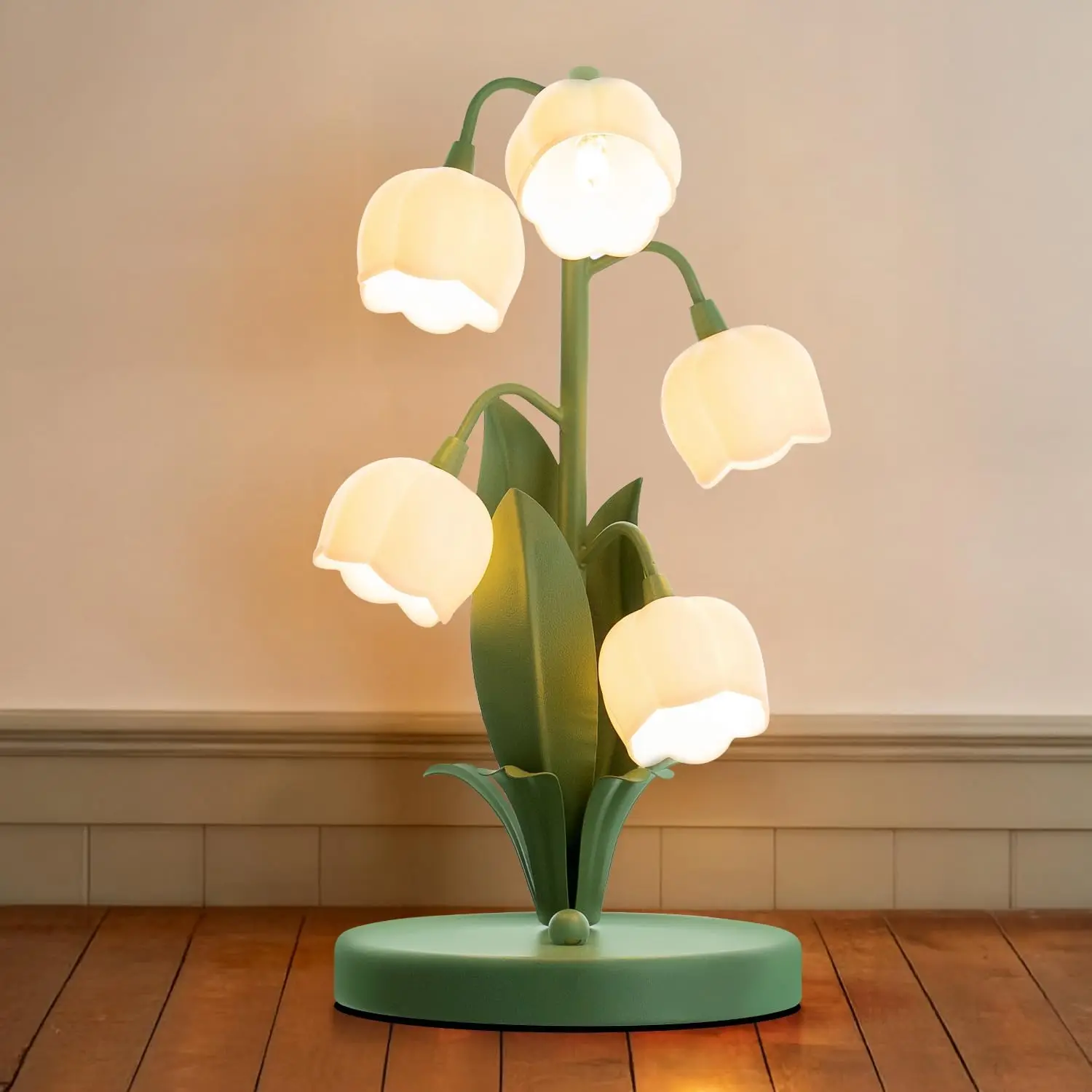 

Lily of the Valley Desk Lamp, Vintage Flower Table Lamp with 3 Color Modes, Cottagecore Night Light for Bedroom, Dorm, Home