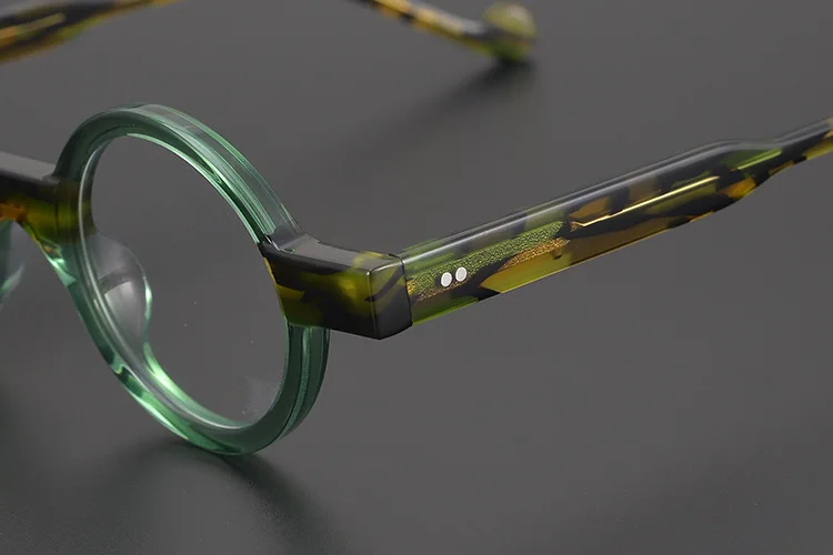 55104 Runde Acetat Brillen Rahmen Männer Myopie Brillen Frauen Optische Gläser Steampunk Brillen – Detail 20