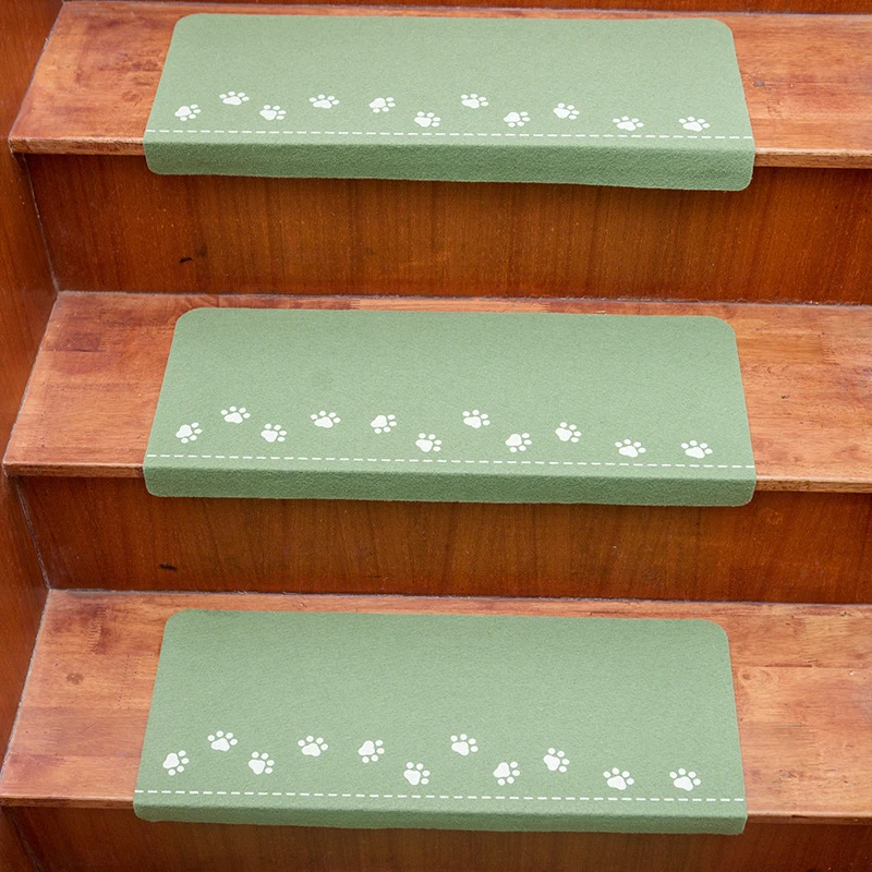 Luminous soft stair step mat with various patterns self-adhesive non-slip water-absorbing stair carpet mat to protect the carpet