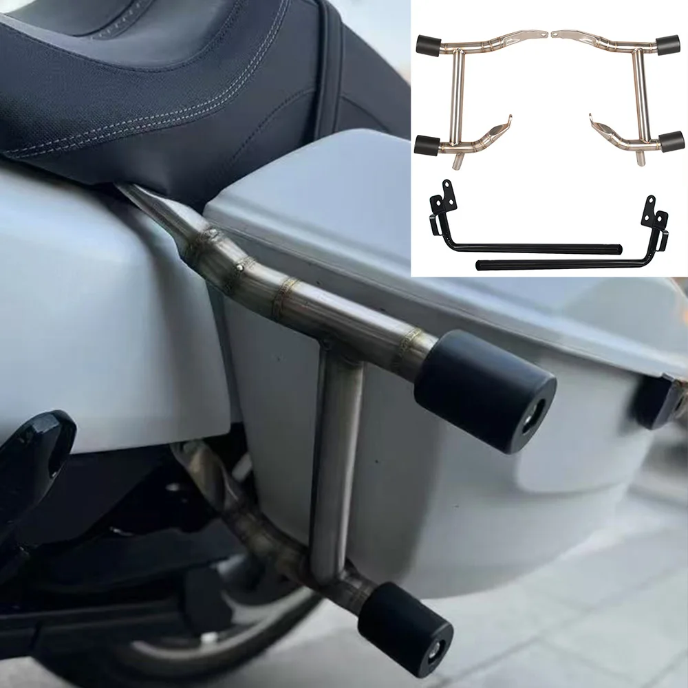 

Motorcycle Stainless Steel Hnadlebar Rear Performance Bagger Saddlebag Guard Crash Bar for Street Road Glide Touring 14-24