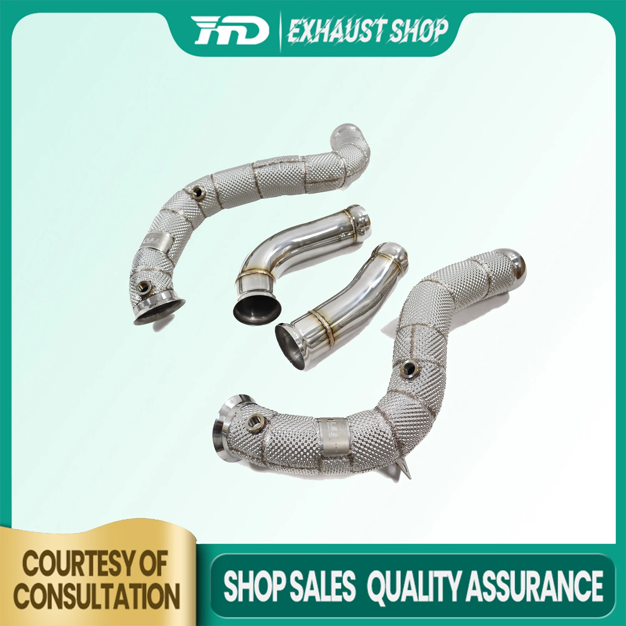 

HMD Exhaust Downpipe for Benz GT63 S SS304 Heat shield High Flow performance with Catalytic Converter Exact Fit