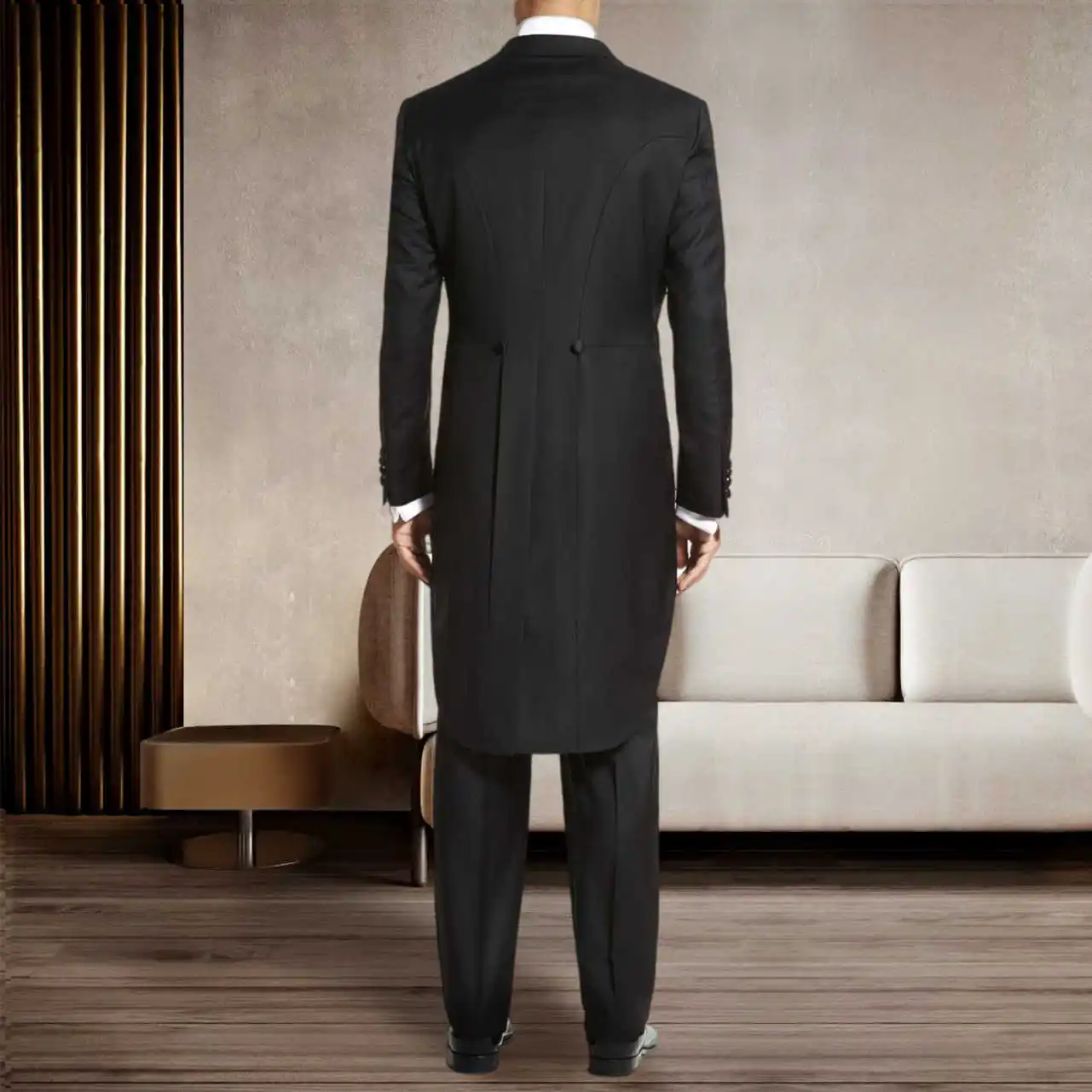 Jas Pria Klasik Jas Pernikahan Jas Pesta Jas Pria Slim 2-Pcs Jas dan Celana Jahit Khusus Pengantin Pria Pengiring Pria Acara Formal Ukuran Sesuai Pesanan