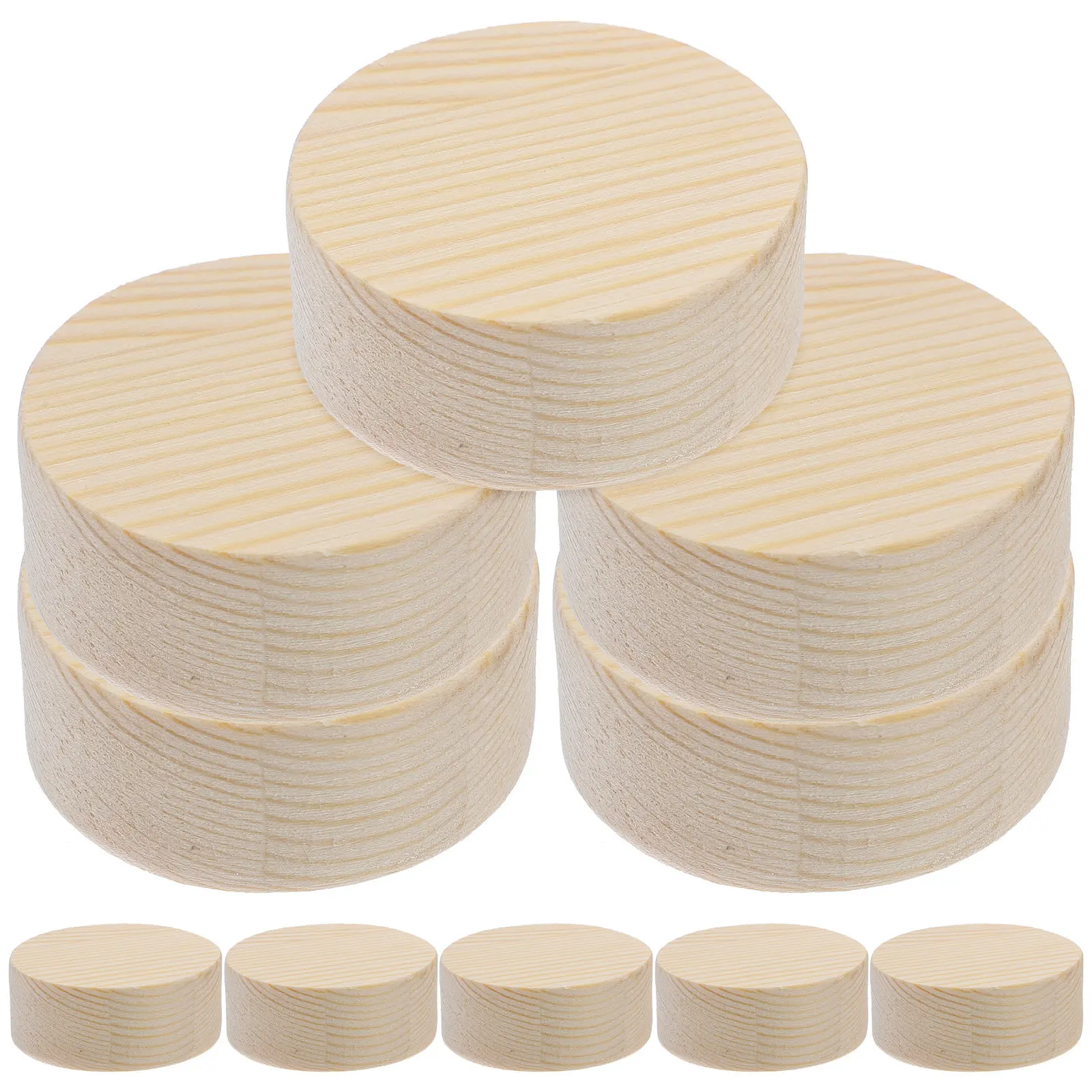 

10 шт. натуральных круглых деревянных заготовок, гладкие шлифованные деревянные спилы для поделок, росписи, подставок для чашек, праздничных украшений
