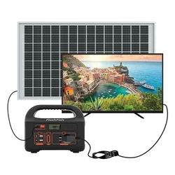 Portable Low Watt 32inch digital 4K 12V Smart 32 Inch LED Solar Powered TV with Battery Panel Remote Control