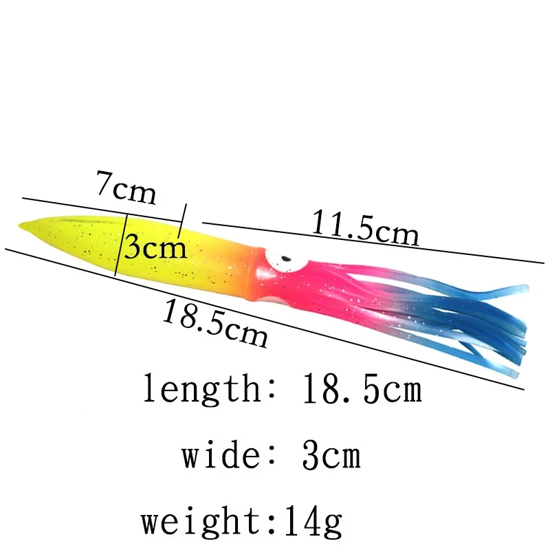 1pc 18cm14g Octopus PVC Rubber Artificial Soft Bait Squid Skirts Soft Lure pesca Fishing Lure Fishing Trolling Lure