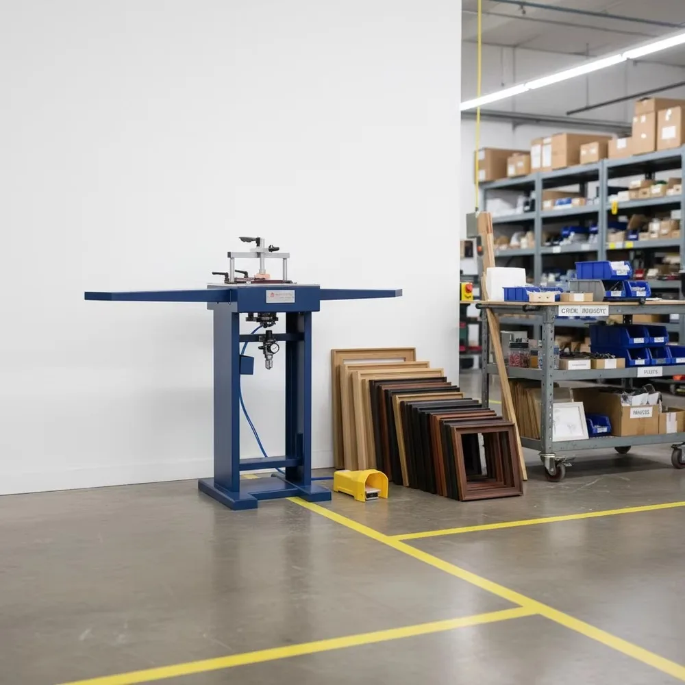 Pneumatic Foot Operated Picture Frame Joining Machine High Pressure Wood Moulding Assembler for Workshop