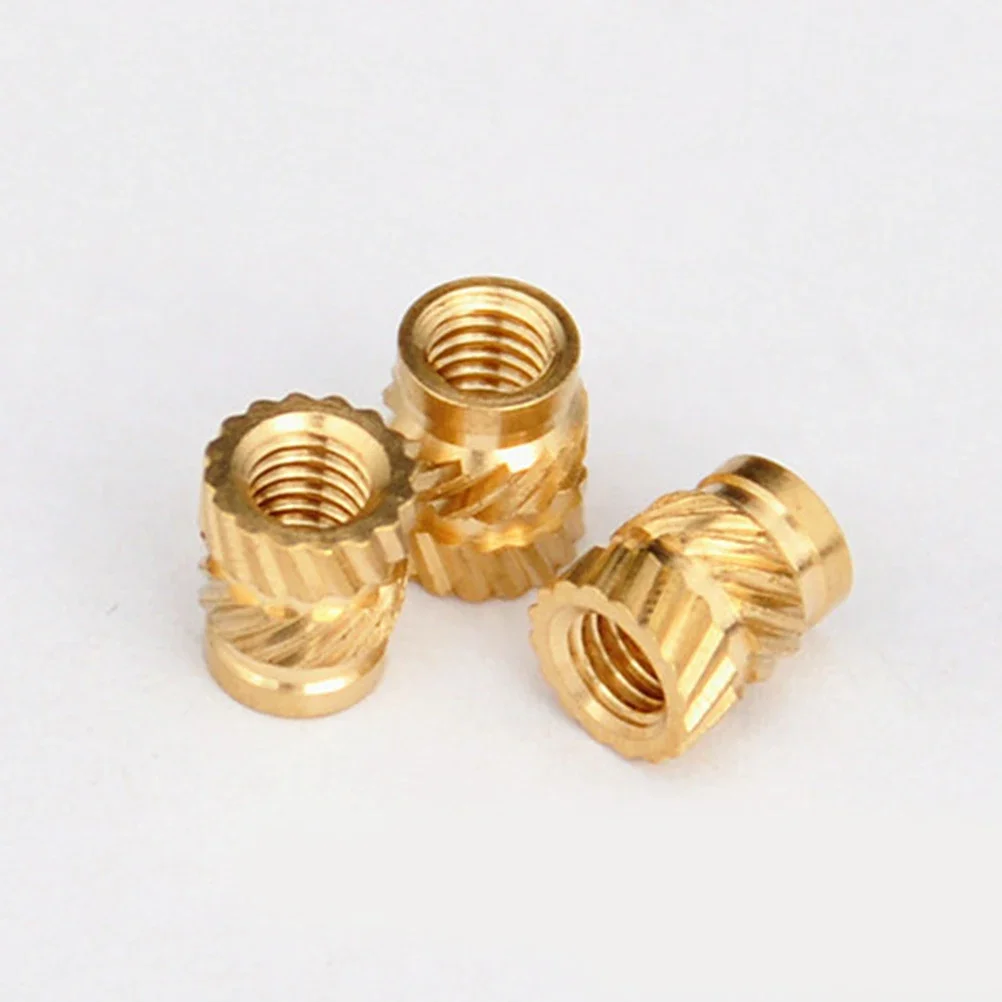 100pcs M3 Thread Knurled Brass Threaded Heat Set Heat Resistant Insert Embedment Nut for 3D Printer M3x5x4 Voron 2.4