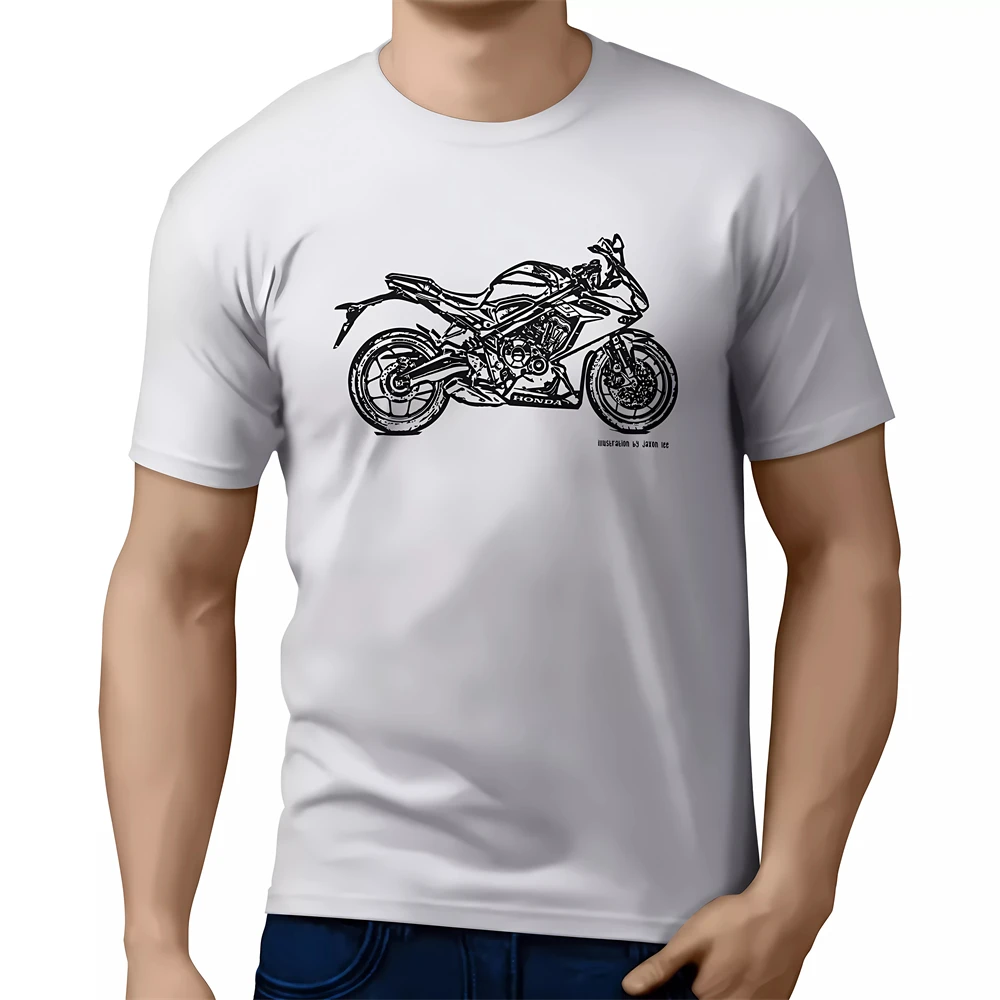 2024 new MOTORCYCLE  T Shirt Pure Cotton Clothing Leisure Short Sleeve O Neck Cool Tee For   CBR650R Motorbike Fan