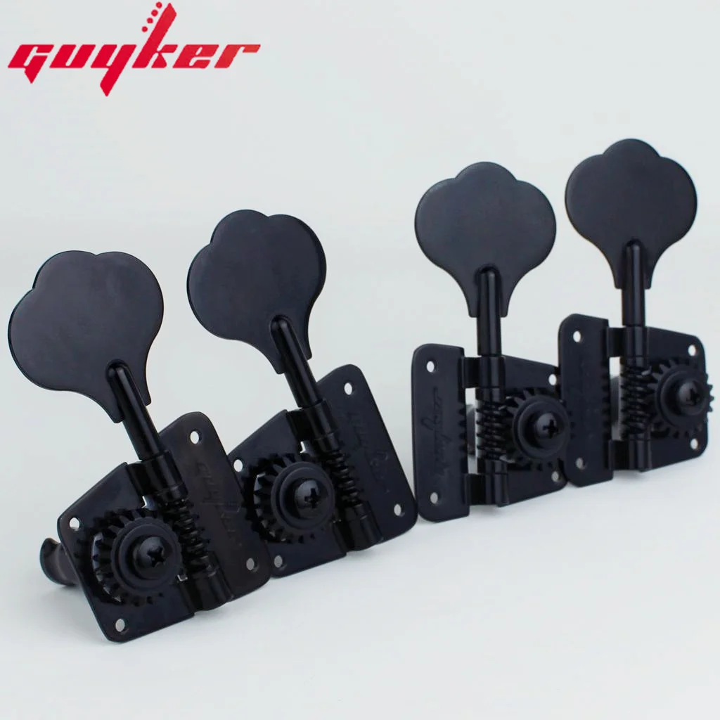 Open Frame Electric Bass Machine Heads Tuners GUYKER Tuning Peg Gear ratio 1:20 Black for Bass