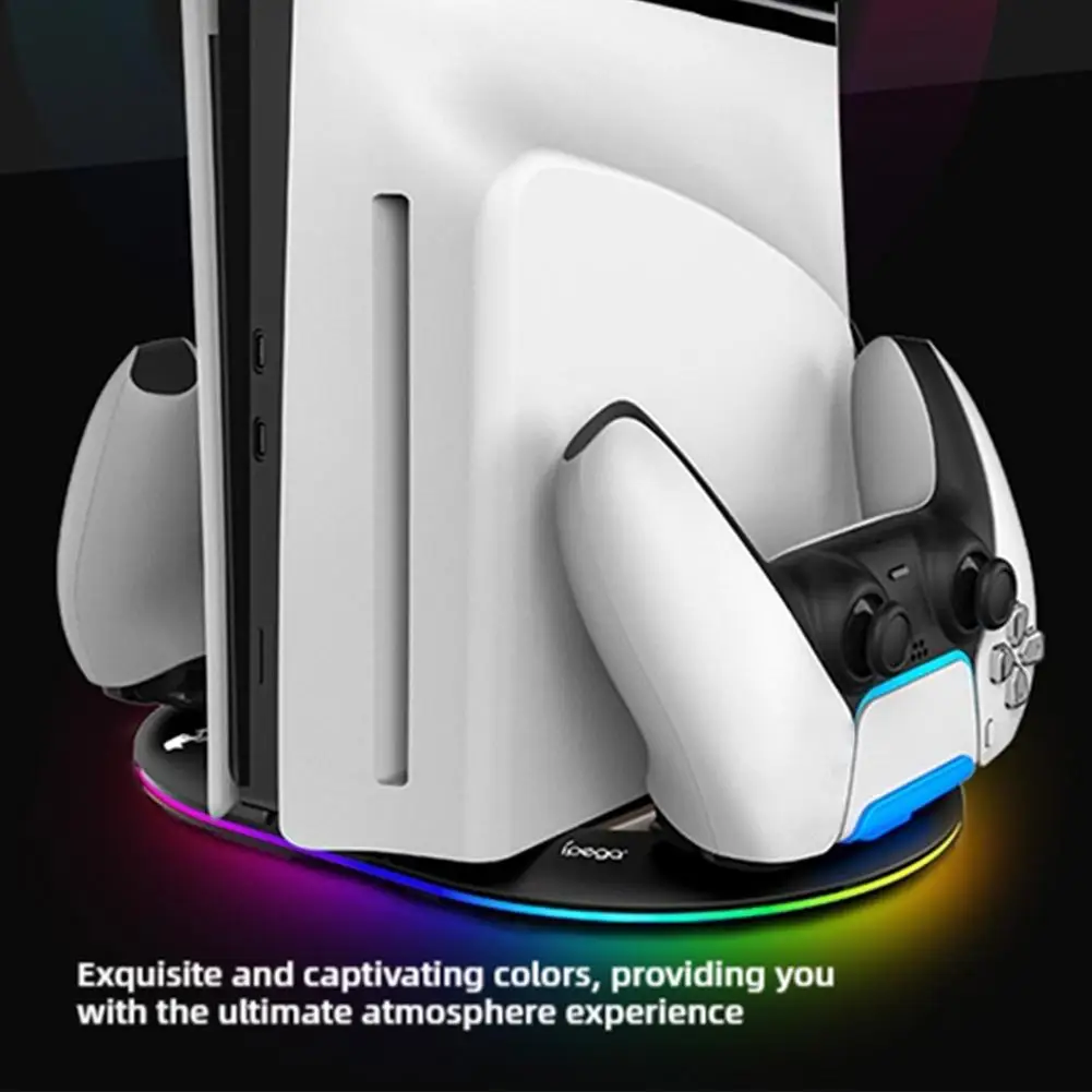 For PS5pro Game Console Upright Stand PS5 Handle Seat Charger Headset Mount With Colorful P5S045 Gaming Accessories