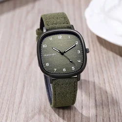 Vintage Square Dial Leather Belt Wristwatch Brand Quartz Watch Youth Student Watch Casual Fashion Men Women Gift Clock Wholesale