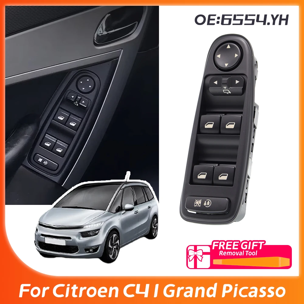 96639383ZD 6554YH Для Citroen C4 I Grand Picasso 2007 - 2014 6554.YH Главный переключатель управления зеркалами и электрическими стеклоподъемниками