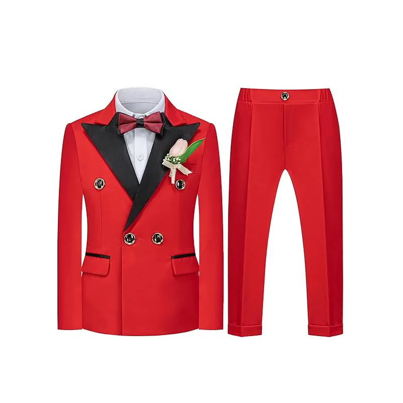 النمط البريطاني الأولاد 3 قطعة/مجموعة سترة السراويل ربطة العنق صورة دعوى مدرسة أطفال فستان عيد ميلاد الأطفال الزفاف الرسمي Custome