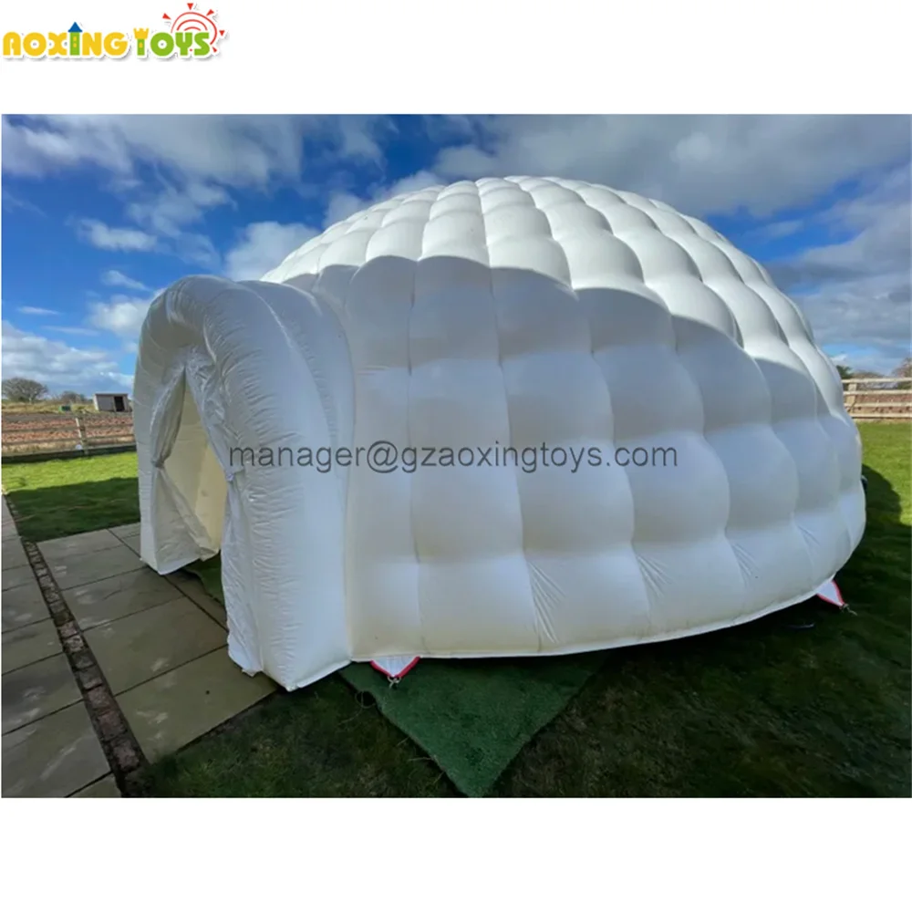 10M Trắng Lớn Oxford Bơm Hơi Igloo Dome Lều Đèn LED Đảng Lều Cho Thương Mại Quảng Cáo Cưới Sự Kiện