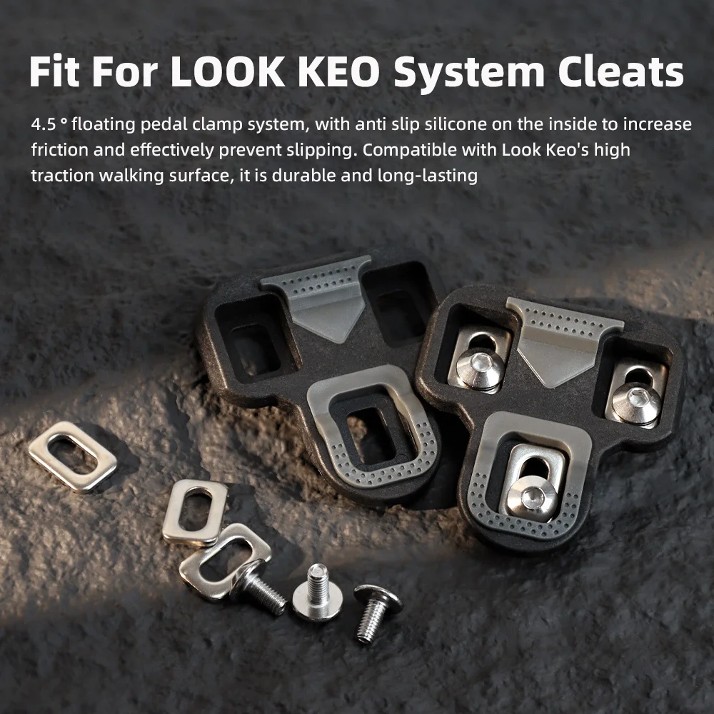 Anti-slip Bicycle KEO Pedal Cleats Wear-resistant Nylon Cycling Shoes Cleats Pad 4.5° Self-lock Bicycle Pedal Cleat For LOOK KEO