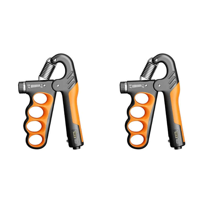 11-220 Lbs Hand Grip Strengthener For Men Women Adult Muscle Recovery Fitness Orange