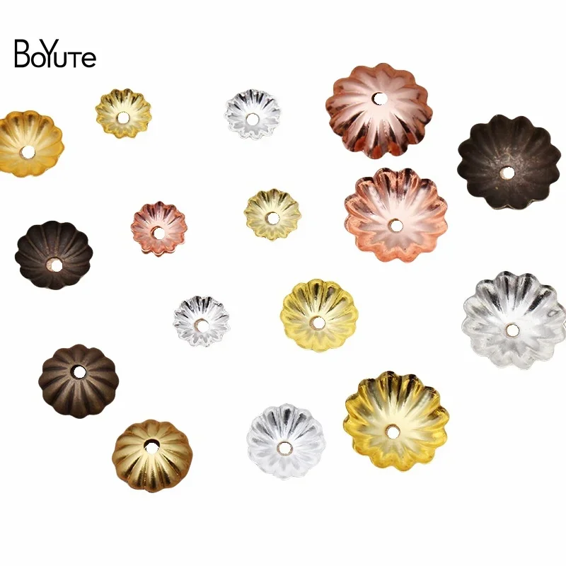 

BoYuTe Wholesale (1000 Pieces/Lot) Metal Brass Stamping 6-8-10MM Flower Bead Caps DIY Hand Made Jewelry Findings