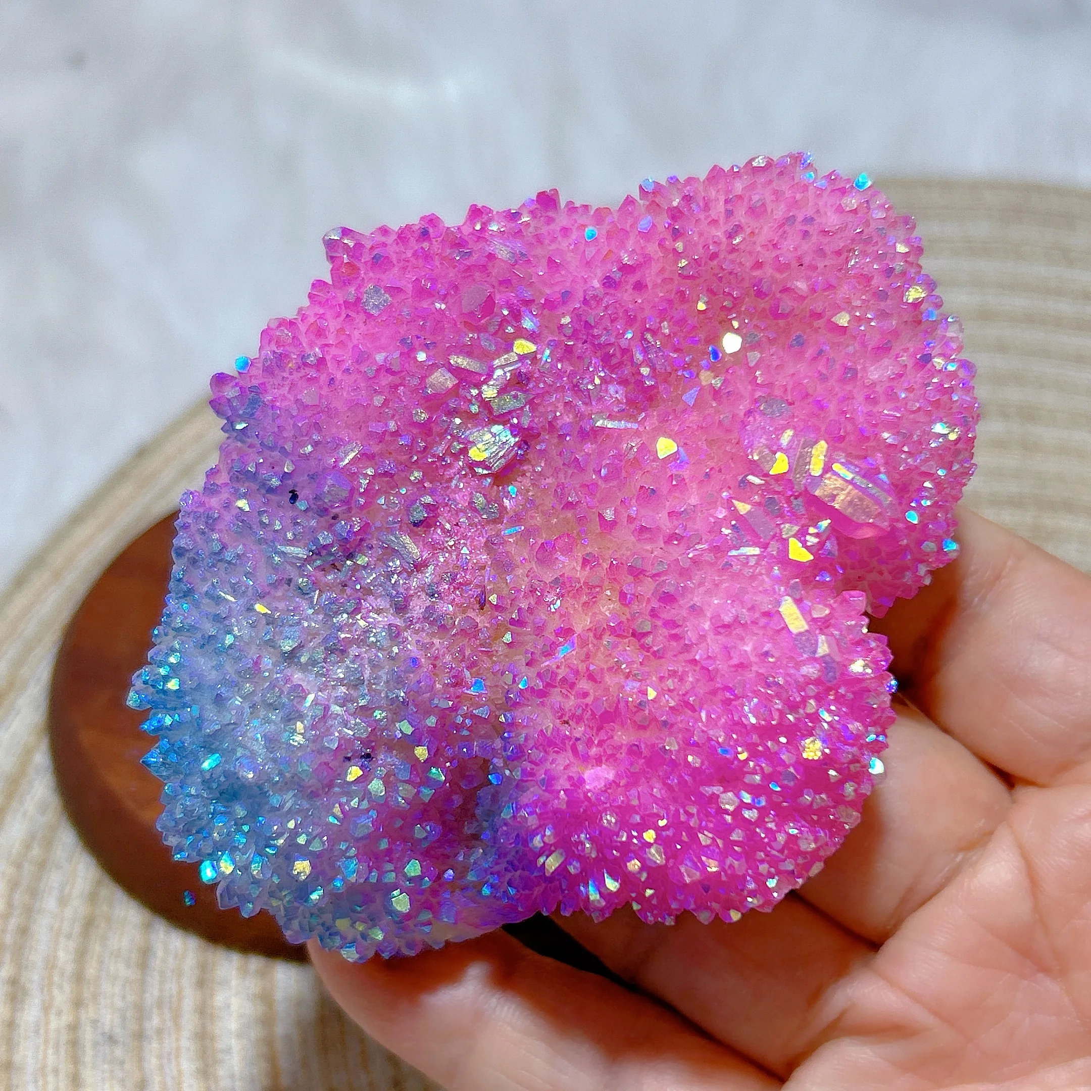 

Natural Crystal Aura Clear Quartz Colourful Cluster Raw Stone Energy Reiki Mineral Ornament Home Decoration Room Decor Gift