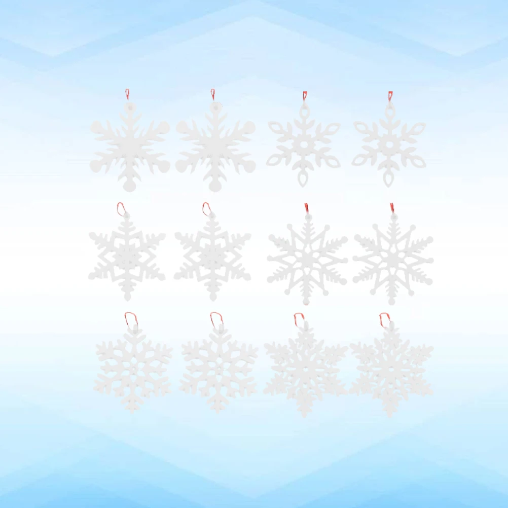 

12Pcs Wooden Snowflake Slices Red White Christmas Hanging Ornaments Party Decoration Xmas Hanging Decoration Snowflake Pendants