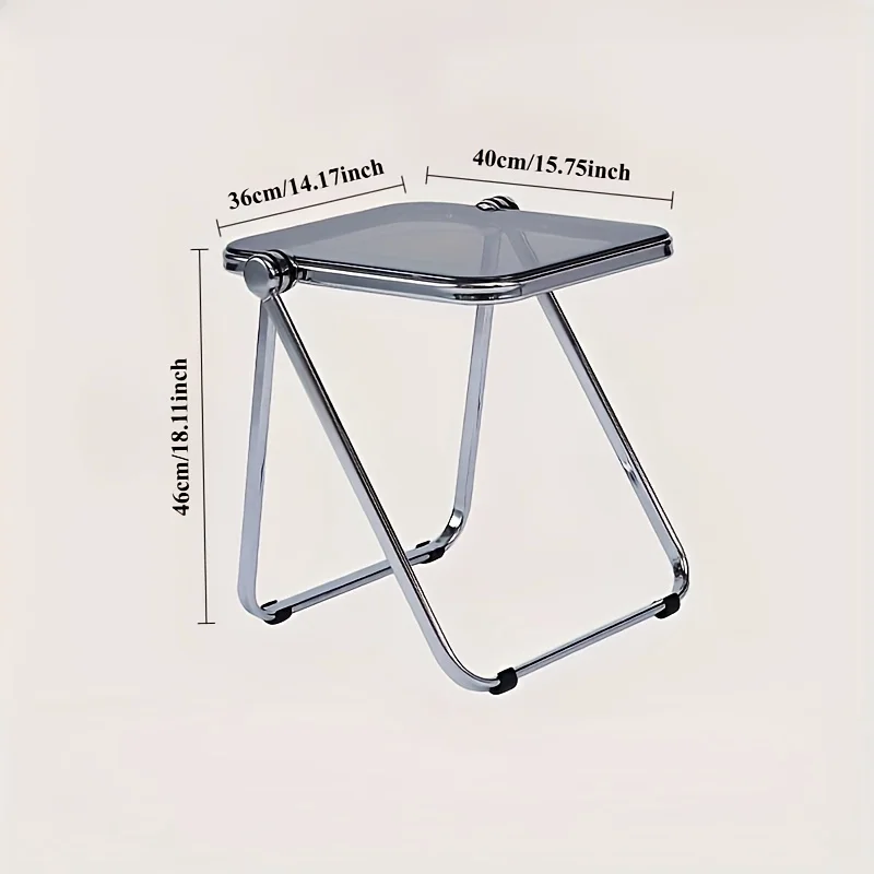 Modern Transparent Square Table - Foldable Small Table for Office & Living Room Sofa Side & Home Leisure image 4