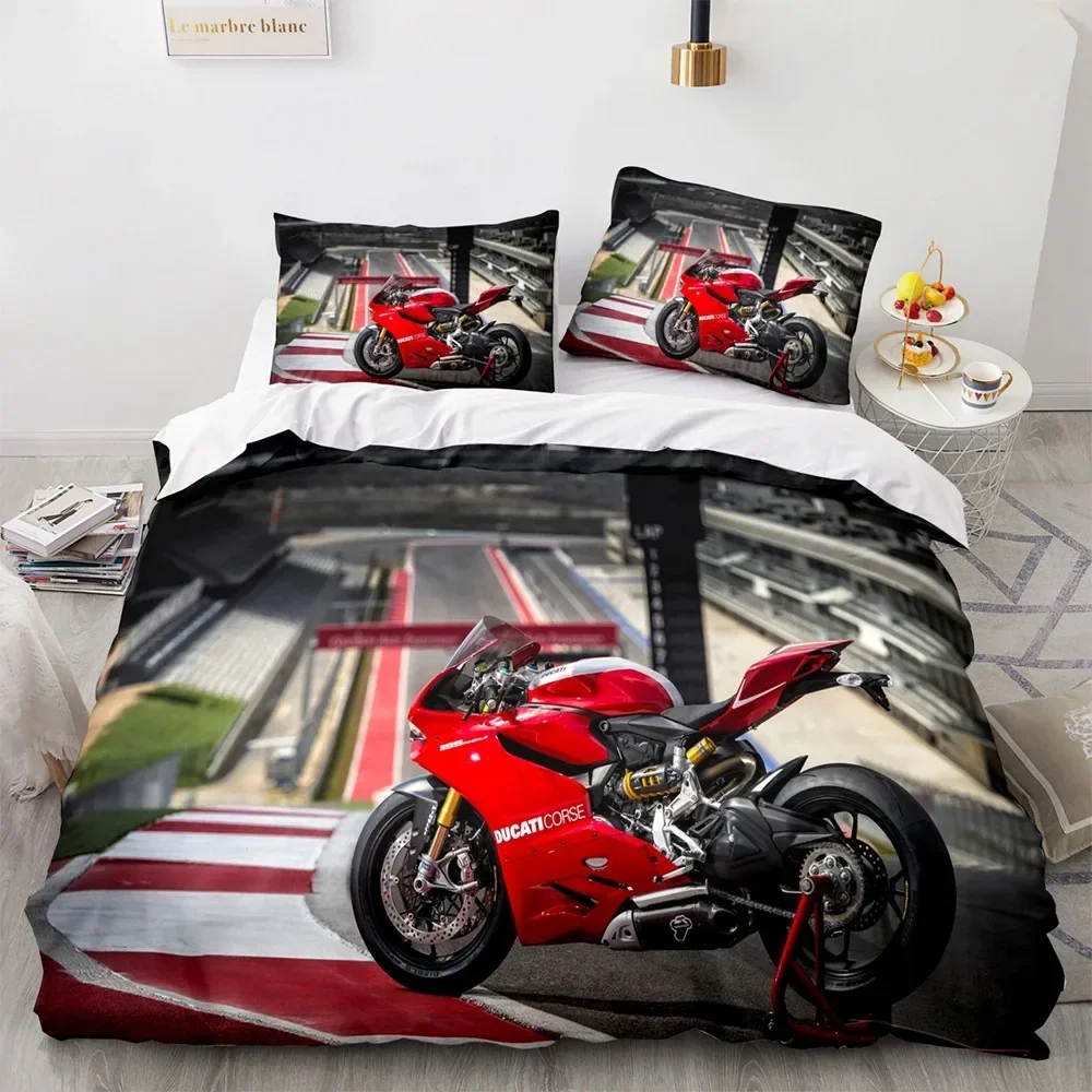 Motorcycle Wild Race Comfortable Duvet Quilt Cover Pillowcase Bedding Set Children Bedroom Decoration Home Textile
