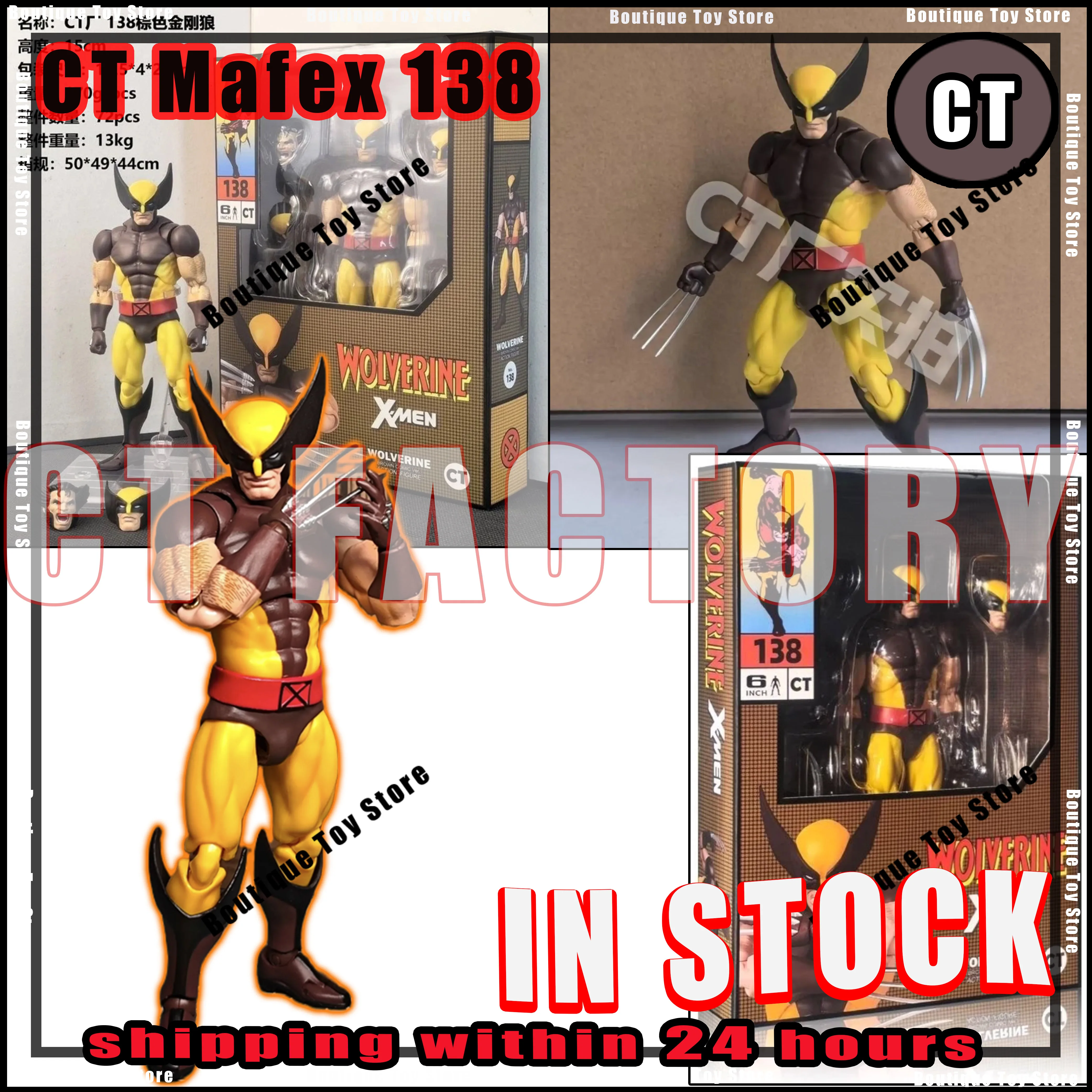 

In Stock 15cm Ct Toys Wolverine Anime Figures Mafex 138 Deadpool3 Movie Action Figure Figurine Model Statue Collection Toys