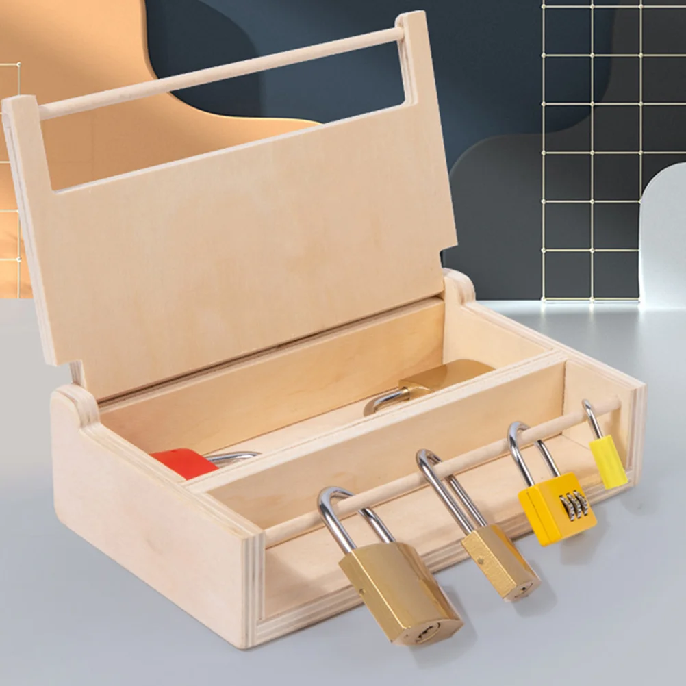 Giocattolo educativo Montessori Lock Box per bambini Altri giocattoli Apprendimento in legno per bambini