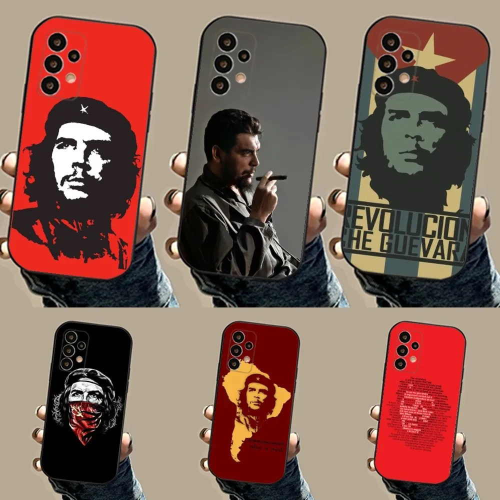 Che Guevara Revolution Phone Case For Samsung S24,23,23,22,30,21,10,9,Note20 Ultra,Lite,Ultra,5G,Plus,FE,Black Soft Case