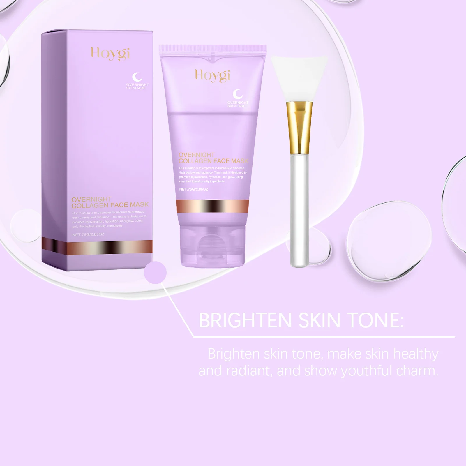 Collagen Overnight Wrapping Mask Fade Fine Lines Firming Deep Hydrating Replenishment Shrink Pores Brightening Korean Skin Care view 4