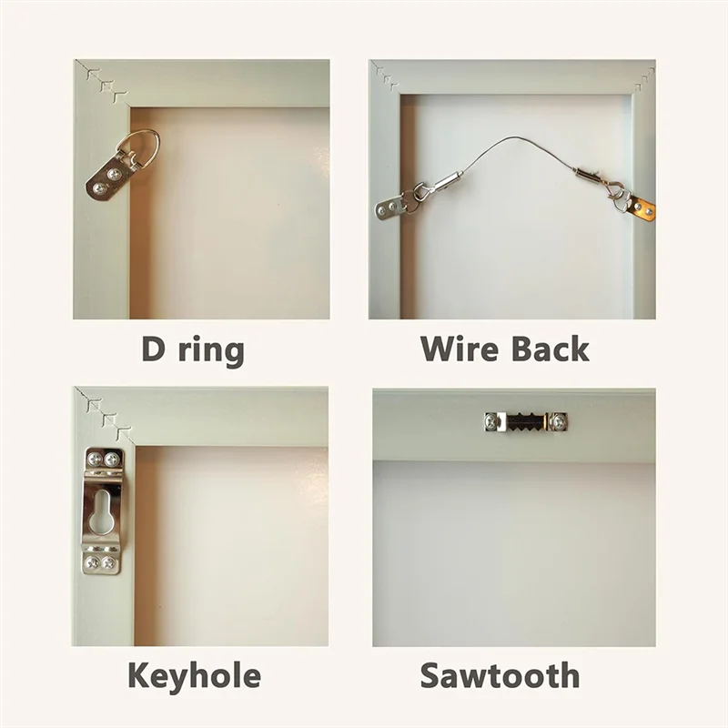 BMBY-写真用大型ユニバーサルフレームハンガー - ハンガー8個、大型粘着取り外し可能なストリップ24個付き - ダメージフリーフック