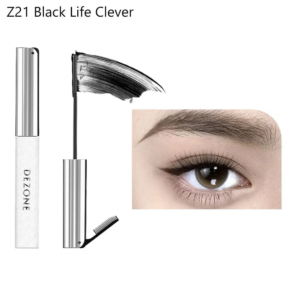 Rímel de fibra de seda de longa duração, à prova d'água, fino, enrolado, alongamento, estiramento, preto, maquiagem, cosméticos