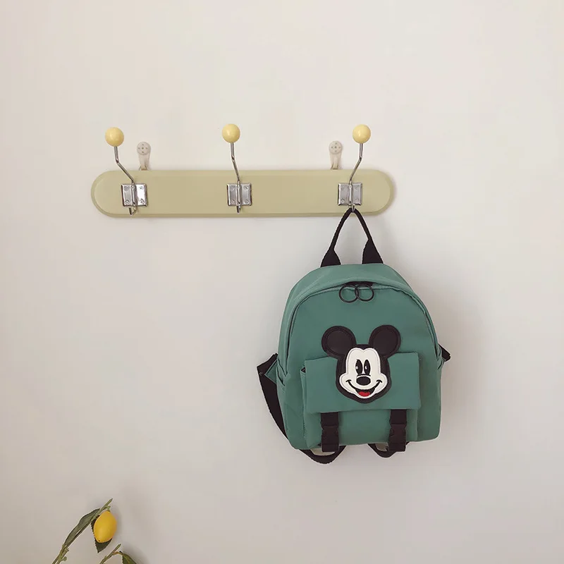 Disney Mickey Mouse Backpack Children Kindergarten Schoolbag Mickey Mouse Girl Boy Backpack Double Shoulder Bag Travel Portable