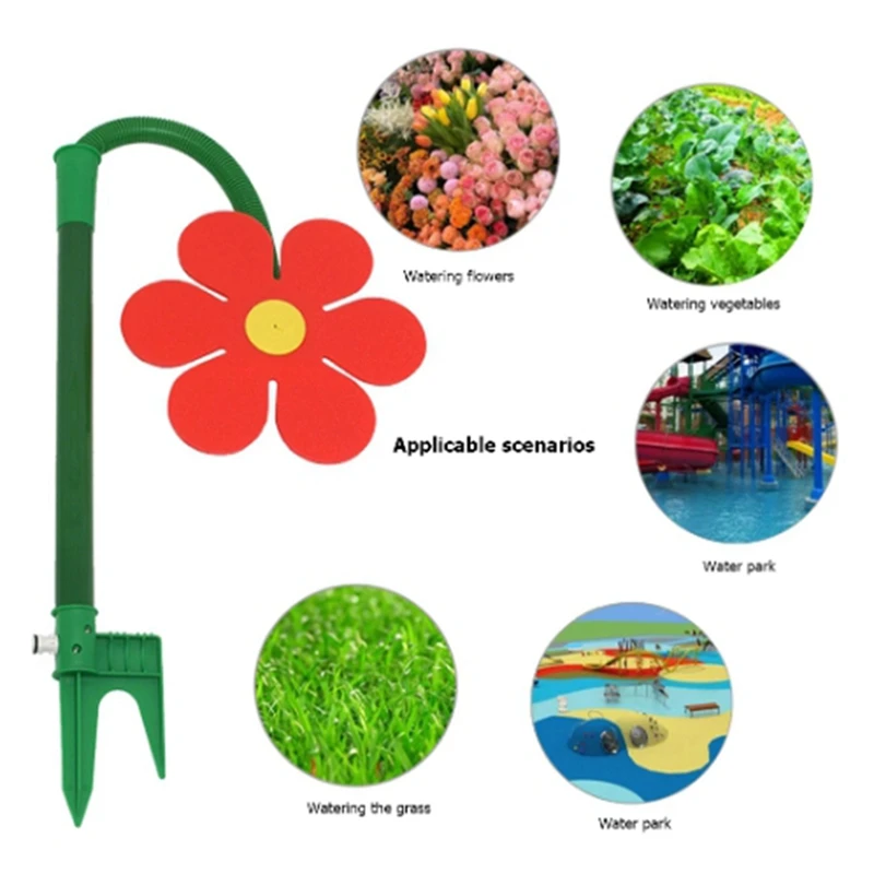 Watering Sprinkler Flower Shape Crazy Spin Sprinkler 720 Rotating Water For Yard Lawn Watering Irrigation Tool