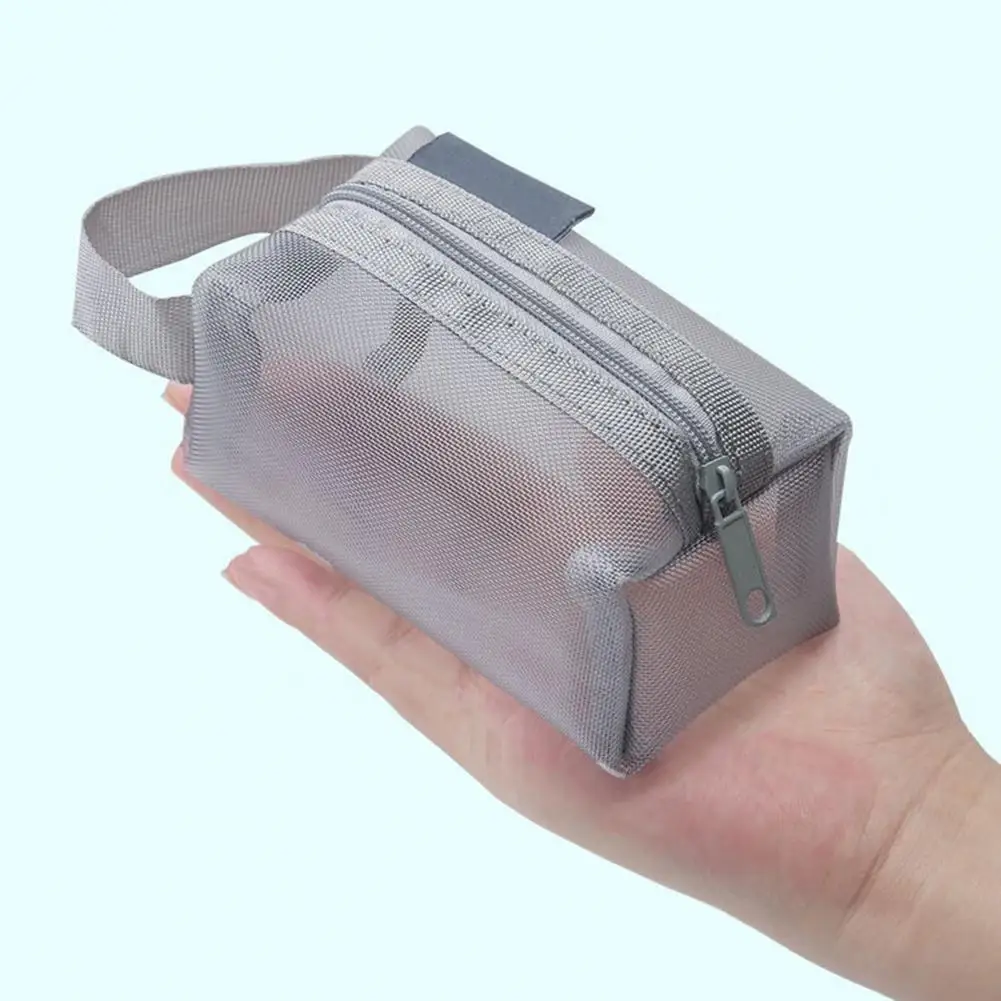 Портативная нейлоновая Сетчатая Сумка, кошелек для мелочи, Вместительная женская сумка для монет, прозрачная сумка для хранения, мини косметичка