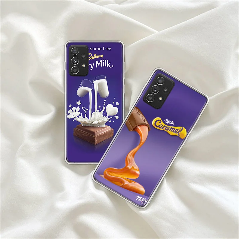 Chocolate Milka Phone Case For Galaxy A54 A34 A24 A14 A10 A10S A20 A20E A30 A40 A50S A70S Samsung A71 A51 A41 A31 A21 A21S A11 C