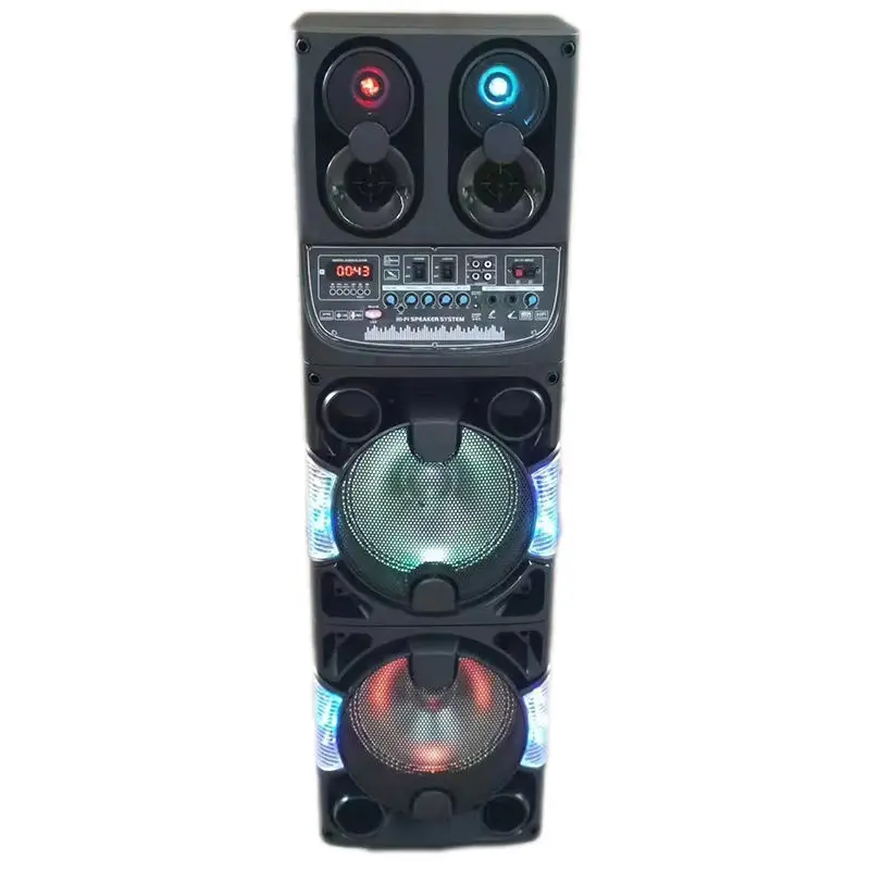 Wireless BT subwoofer stereo bass party speaker with microphone Light Emitting Diode Colorful Lights Active Stage high fidelity