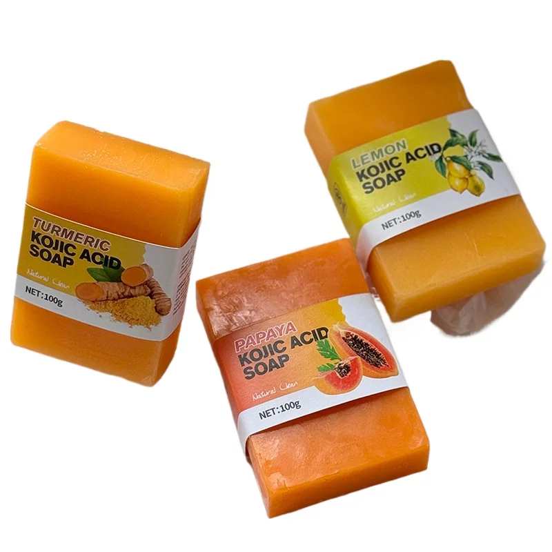 صابون حمض الكوجيك لتفتيح البشرة وتفتيح صابون الزيت العطري المصنوع يدويًا للبقع الداكنة حتى لون البشرة الناعمة الناعمة الناعمة
