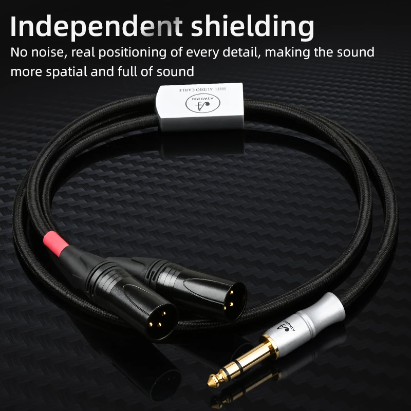 Hifi 6.5 to 2xlr Aduio Cable High Quality 6N OFC 6.5mm to Dual XLR Cable Mixer  Speaker 1/4 Inch TRS Y Splitter Shielded Cords