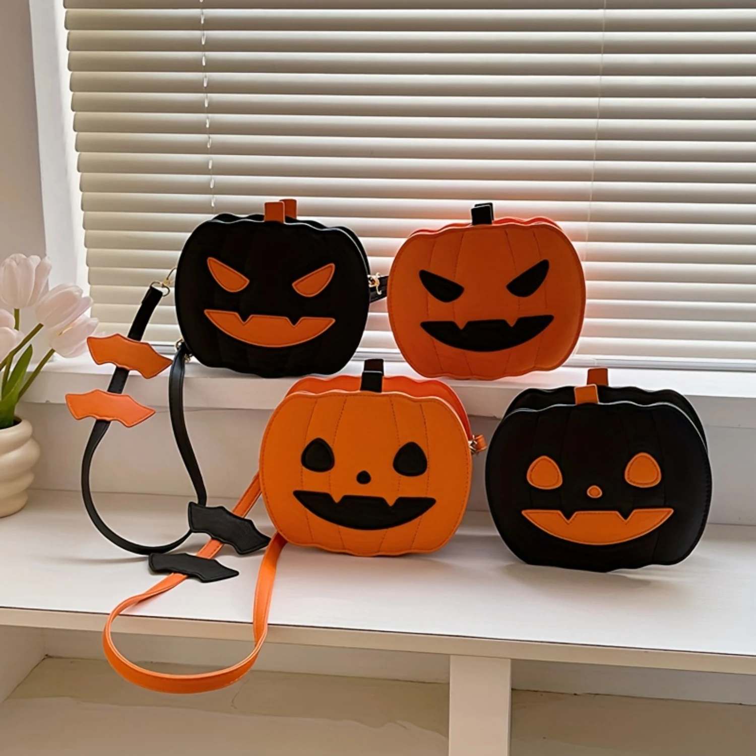 

Funny Halloween Pumpkin Crossbody Bag for a Spooky Night Out, Quirky Ghost Shoulder Bag for Trick Or Treat Fun, Perfect for a Ho