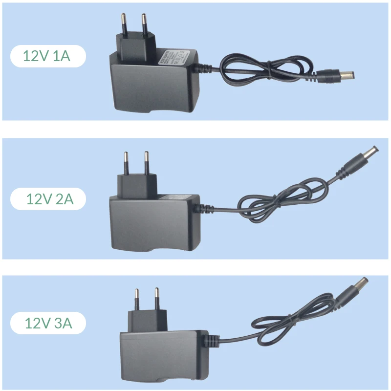 LEDストリップライト用ユニバーサル電源アダプター,充電器,ac 110-240v,dc 12v,1a 2a 3a eu,us,au,ukuプラグ