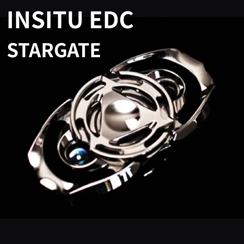 INSITU EDC STARGATE Fidget Spinner Stainless Steel Fidget Toys For Adults Anxiety Relief Gadgets Two-Bladed Fidget Spinner