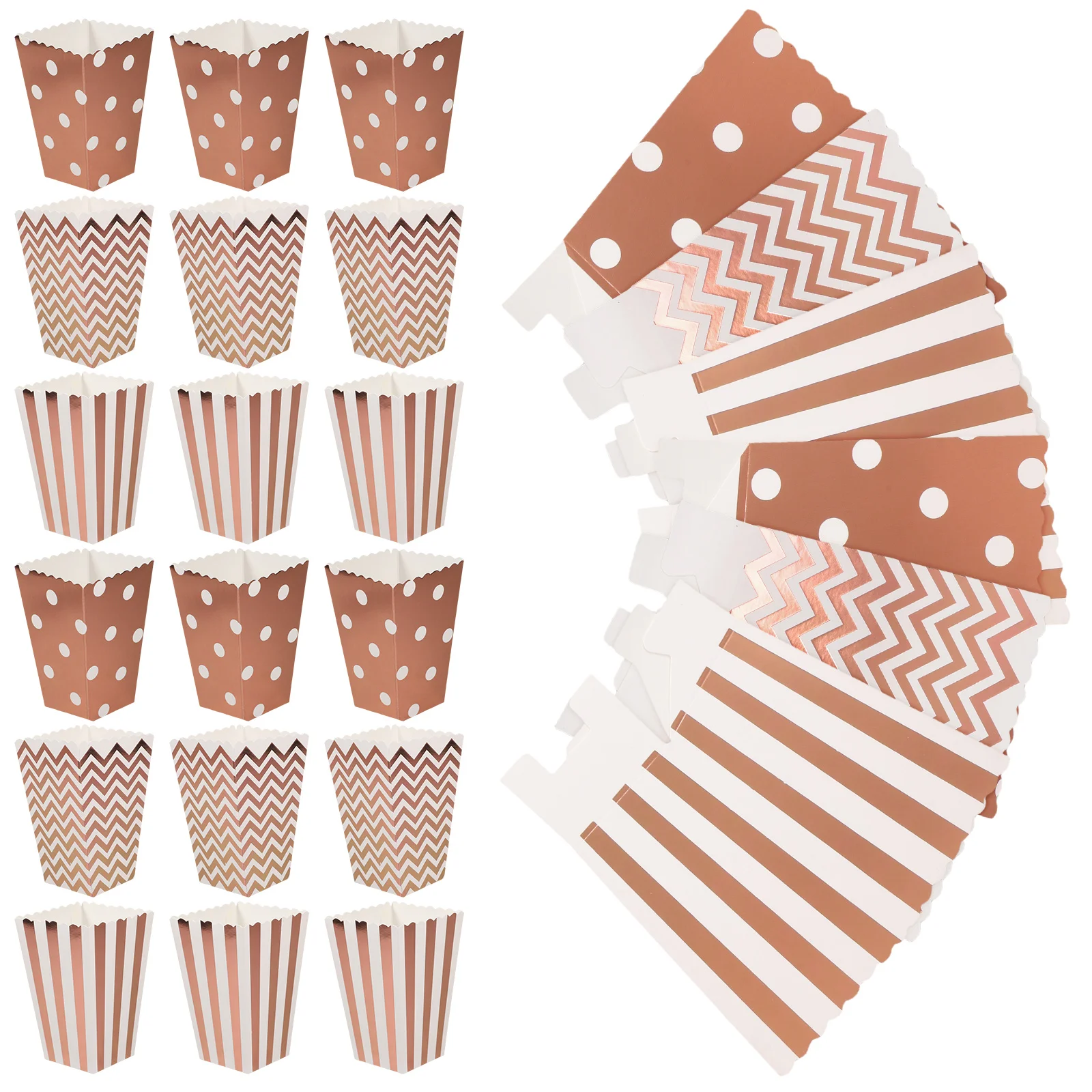 

36pcs Popcorn Boxes Paper Containers Candy Bags Chicken Cartons Food Storage Safe Foldable Birthday Party Supplies