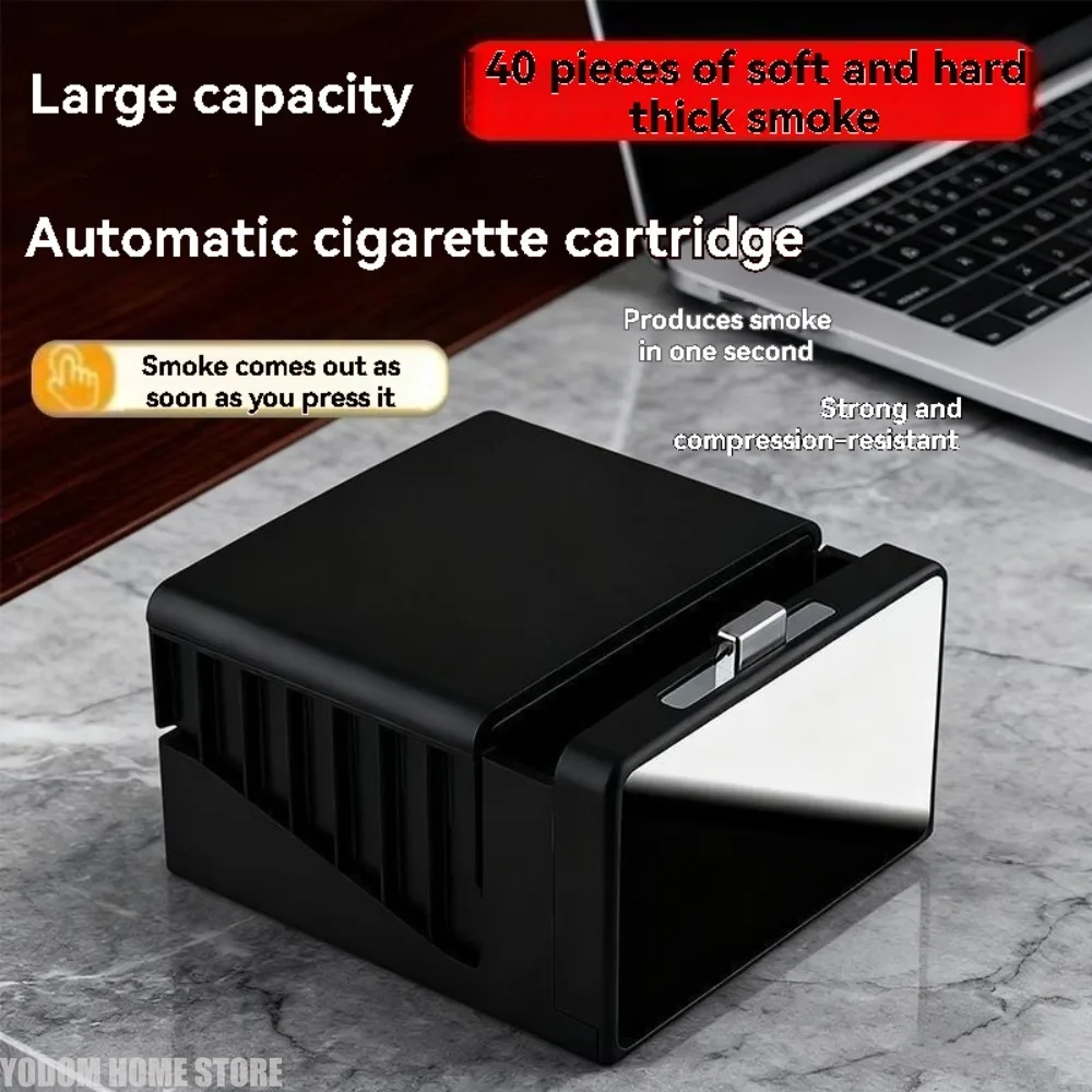 Large-Capacity Automatic Pop-Up Cigarette Box Creative Table Storage Organizer for Two Packs of 40 Thick Cigarettes
