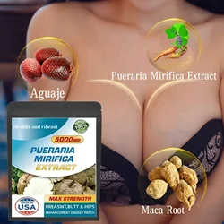 Bigger Breast & Buttocks And Hips Enlargement Pure Pueraria Mirifica Extract Complex - Aguaje, Maca Powder 5000 Mg 5 Pcs/bag