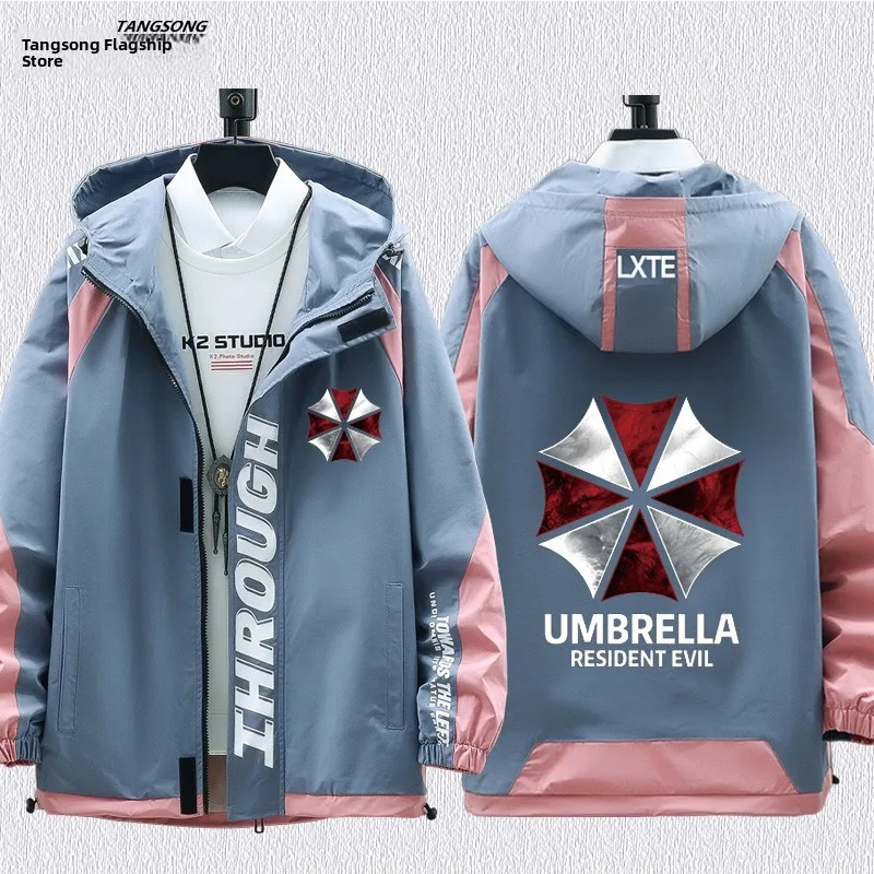 

Biohazard Umbrella Game Hooded Jaet Casual Outerwear for Men And Women Trendy Polyester Fiber Loose Fit Youth Sle