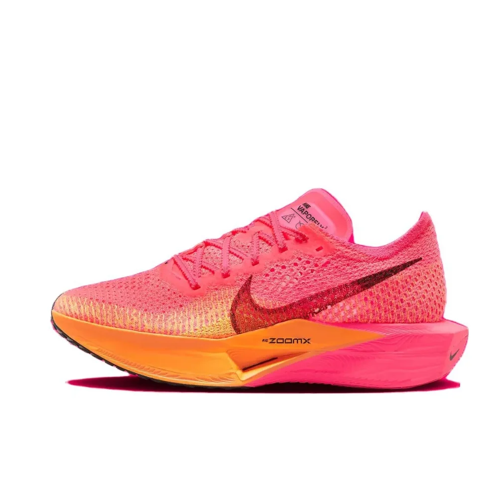 Nike ZoomX Vaporfly Next% 3 Men's and Women's Comfortable Lightweight Marathon Low Top Running Shoes Pink Yellow Orange Colorway