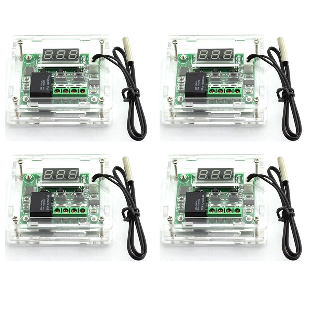 4piece LED Digital Thermostat, 12V For W1209 Temperature Controller With Housing LED Digital Thermostat