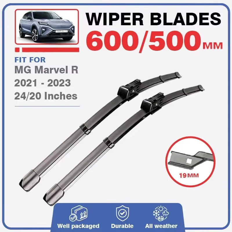

Front Wiper Blades Set For MG Marvel R 2021 2022 2023 Windshield Windscreen Brushes Car Accessories 24"+20" Rubber Refills